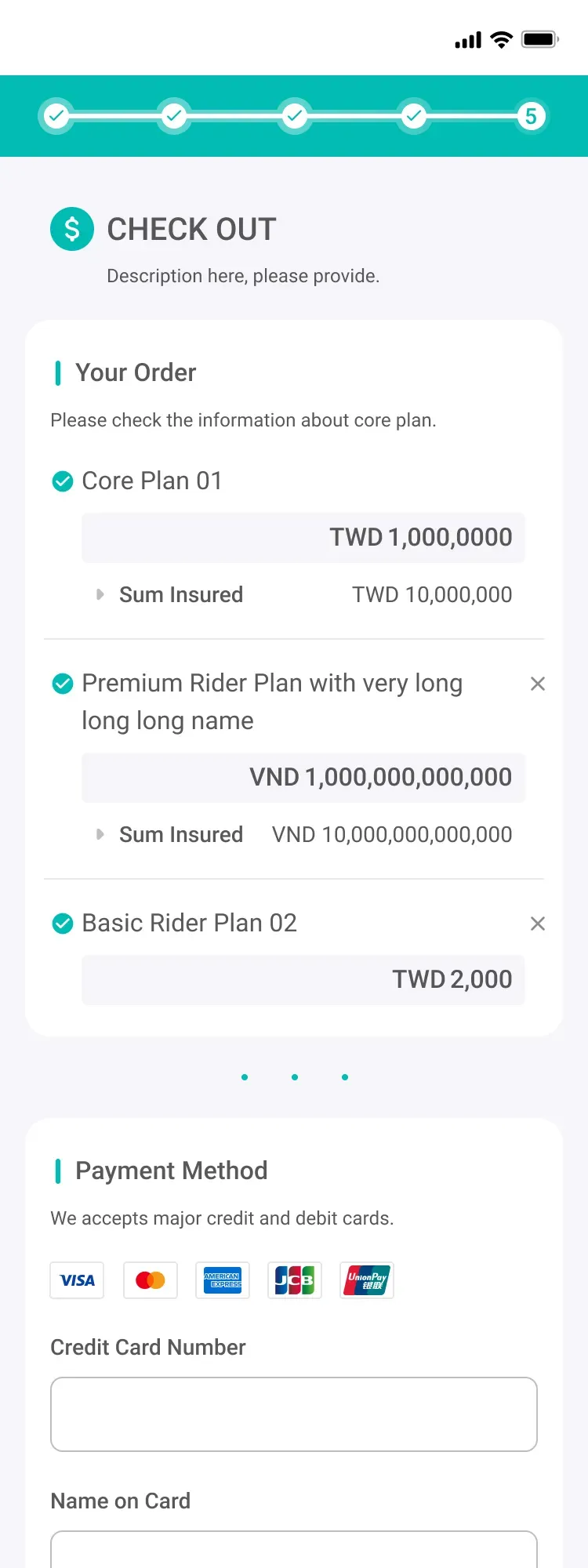 Checkout — mobile