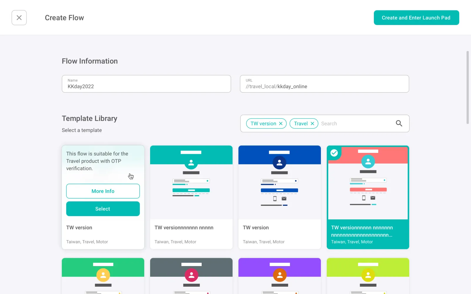 Create-flow workspace