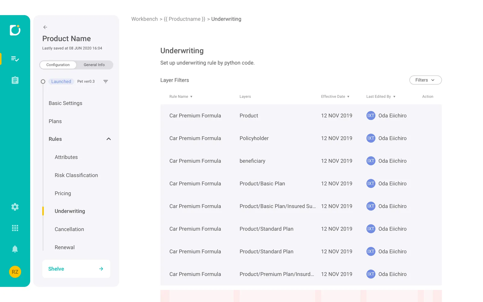 Rule list — launched